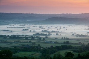 Summer Mist-Taken from Glastonbury Tor.