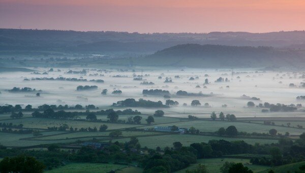 Summer Mist-Taken from Glastonbury Tor.